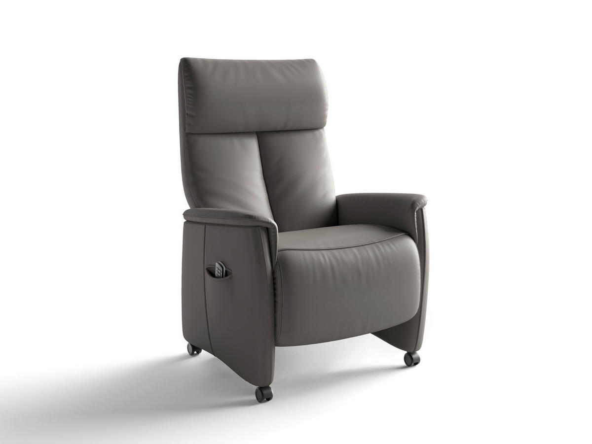 RELAXAČNÉ KRESLO, koža, mokka - čierna/mokka, Basics, koža/plast (76/110/84cm) - Sit & More
