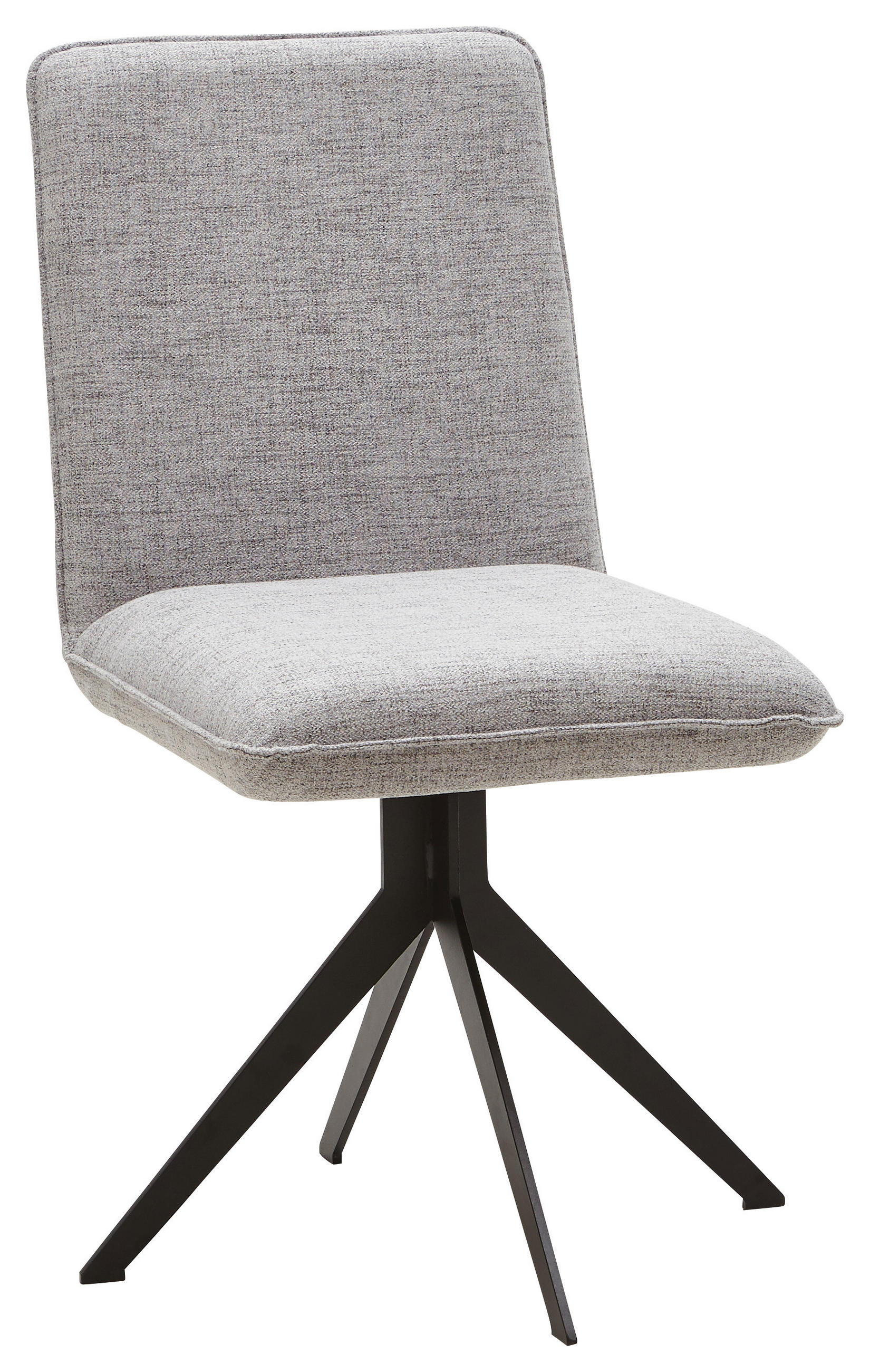 STUHL Webstoff Schwarz, Hellgrau  - Hellgrau/Schwarz, Design, Textil/Metall (46,5/87/64cm) - Voleo