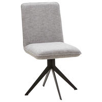 STUHL  in Stahl Webstoff  - Hellgrau/Schwarz, Design, Textil/Metall (46,5/87/64cm) - Voleo