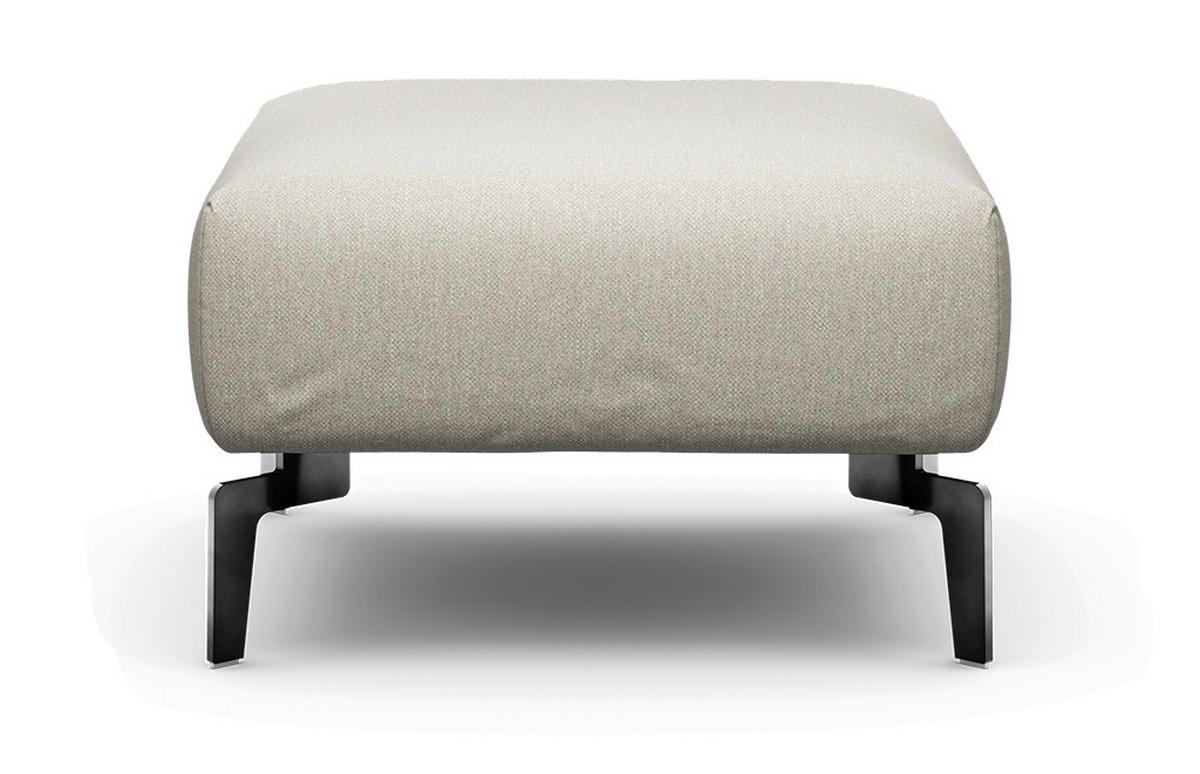 HOCKER Chenille Creme, Naturfarben  - Creme/Schwarz, Design, Textil/Metall (70/70/46cm) - SENSOO
