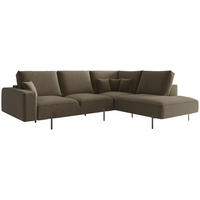 ECKSOFA  Flachgewebe Braun  - Schwarz/Braun, Design, Textil/Metall (280/223/223cm) - Livetastic