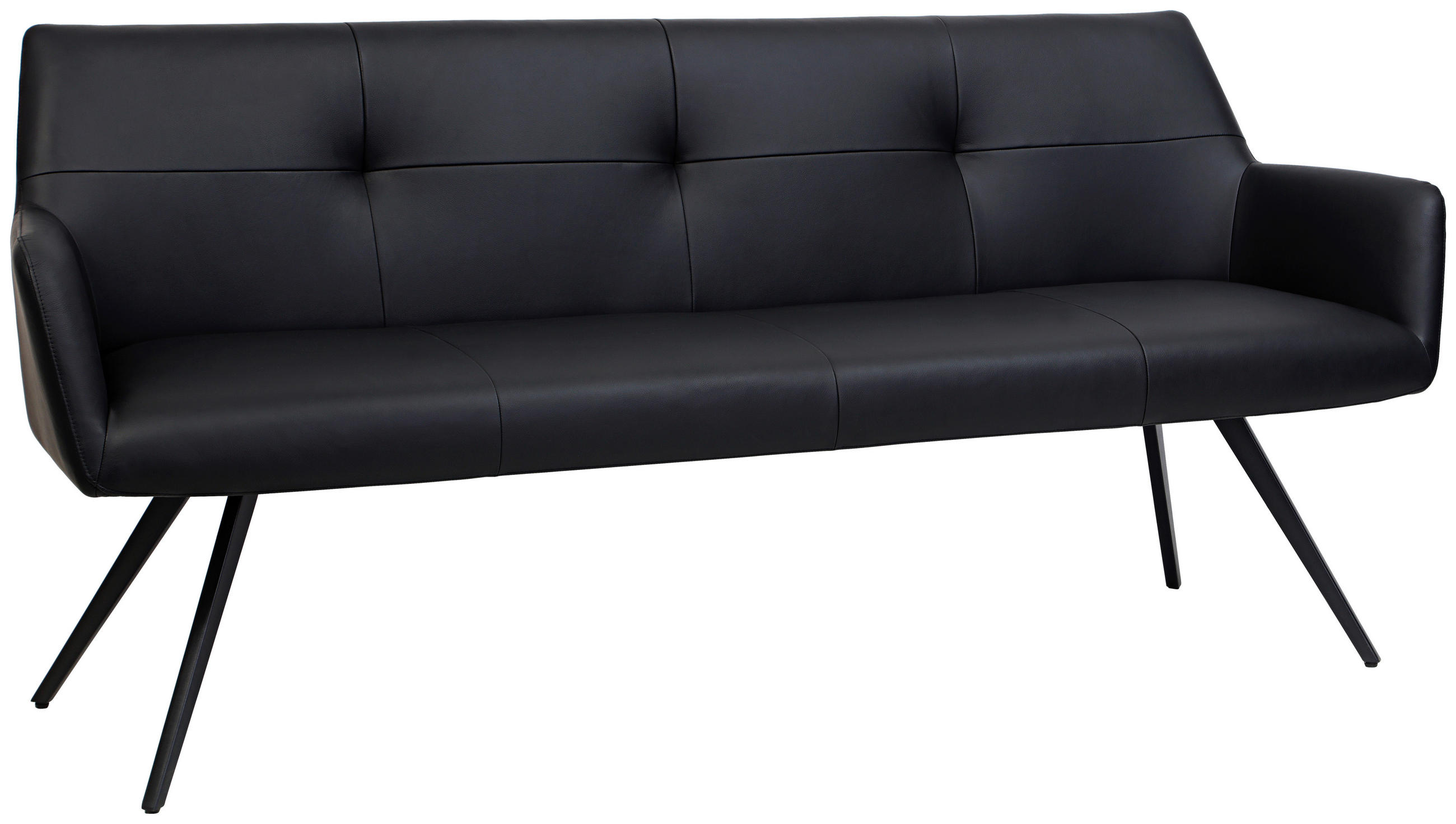 Bancă 200/87/65 cm  - negru, Design, metal/piele (200/87/65cm) - Novel