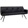 SITZBANK 200/87/65 cm  in Schwarz  - Schwarz, Design, Leder/Metall (200/87/65cm) - Novel