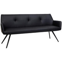 SITZBANK 200/87/65 cm  in Schwarz  - Schwarz, Design, Leder/Metall (200/87/65cm) - Novel