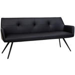 SITZBANK 200/87/65 cm  in Schwarz  - Schwarz, Design, Leder/Metall (200/87/65cm) - Novel