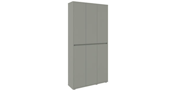 SCHUHSCHRANK in 100/210/34 cm - Anthrazit/Grün, Design, Holzwerkstoff/Kunststoff (100/210/34cm) - Xora