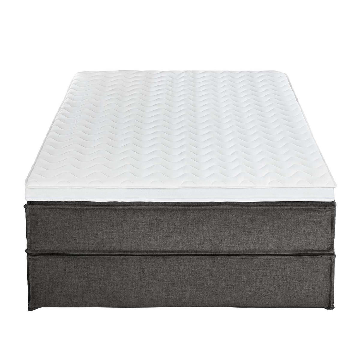 BOXSPRINGBETT 140/200 cm  in Anthrazit  - Anthrazit/Schwarz, Design, Textil (140/200cm) - home24