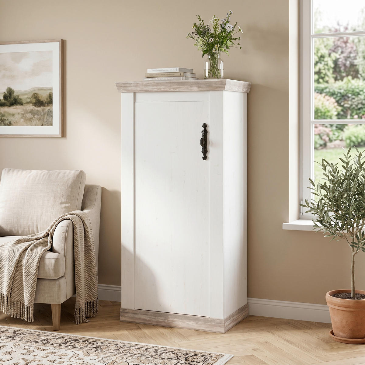 HIGHBOARD  70/146/37 cm  - Hellbraun/Schwarz, Design, Holzwerkstoff/Metall (70/146/37cm) - MID.YOU