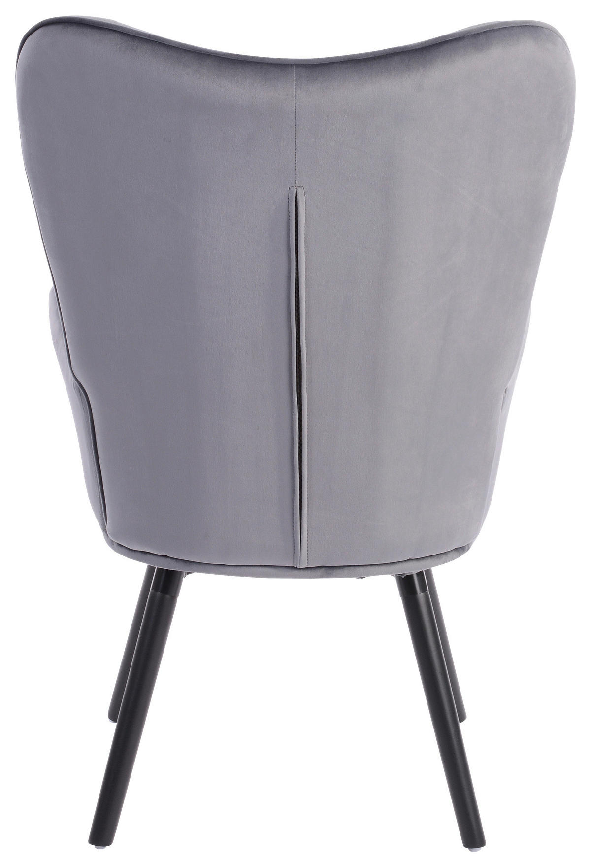 SESSEL Samt Grau    - Schwarz/Grau, Design, Holz/Textil (66/109/71cm) - Ti'me
