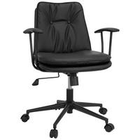 OTOČNÁ ŽIDLE, vzhled kůže, černá - černá, Basics, kov/textil (59/84/59cm) - MID.YOU