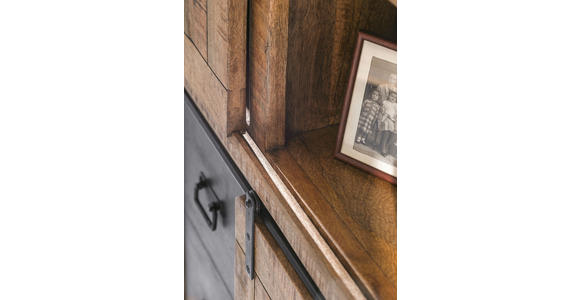 HIGHBOARD  in 95/145/45 cm  - Schwarz/Naturfarben, ROMANTIK / LANDHAUS, Holz/Metall (95/145/45cm) - Landscape