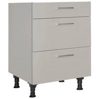 SCHUBKASTENUNTERSCHRANK 60/87/56 cm  in Grau  - Edelstahlfarben/Grau, MODERN, Holzwerkstoff/Metall (60/87/56cm) - Nobilia