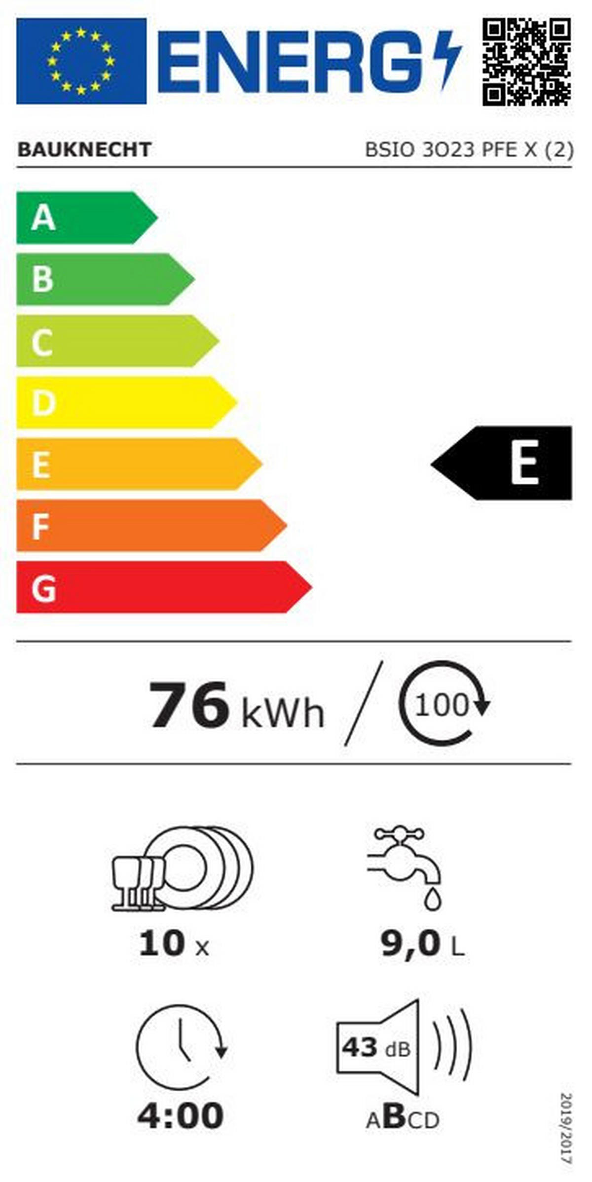 GESCHIRRSPÜLER BSIO 3O23 PFE X  - Edelstahlfarben, Basics, Kunststoff/Metall (44,8/82/55,5cm) - Bauknecht