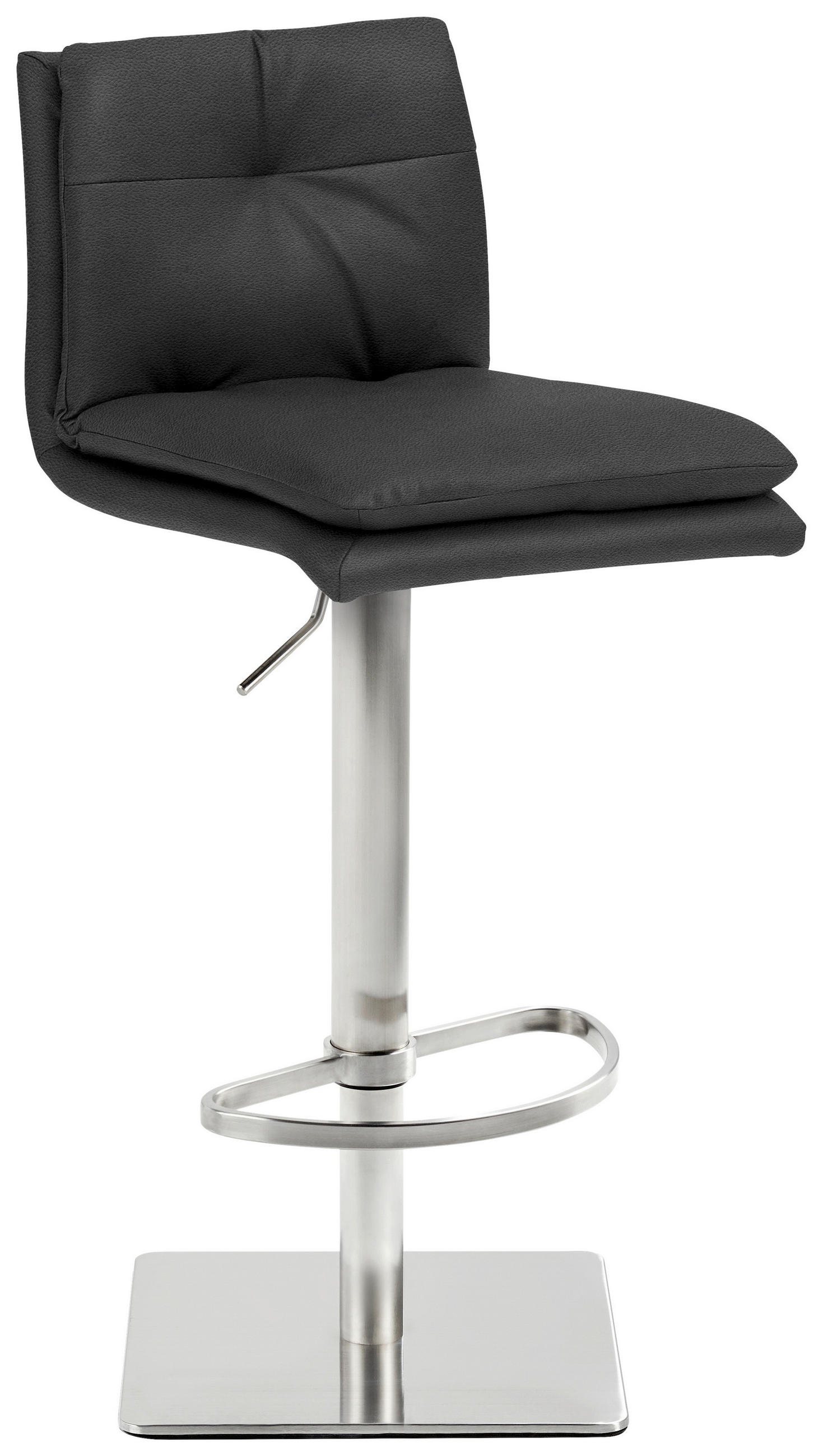 BARHOCKER in Metall, Textil Graphitfarben  - Edelstahlfarben/Graphitfarben, Design, Textil/Metall (41/78-103/48cm) - Novel