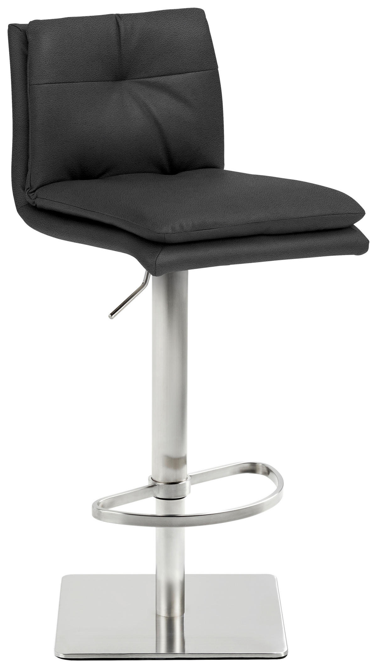 BARHOCKER in Metall, Textil Graphitfarben  - Edelstahlfarben/Graphitfarben, Design, Textil/Metall (41/78-103/48cm) - Novel