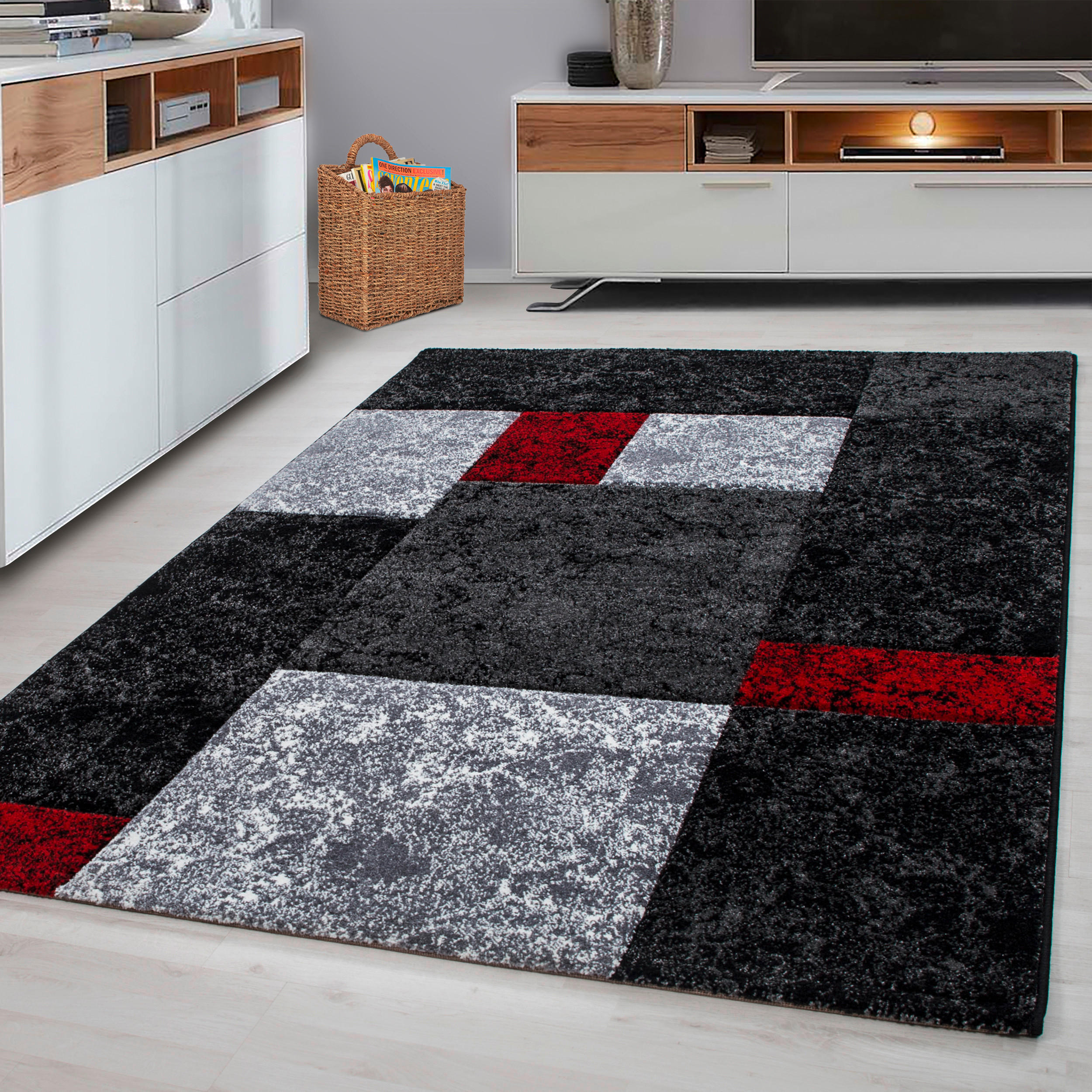 FLATVÄVD MATTA 140/200 cm Hawaii  - röd, Design, textil (140/200cm) - Novel
