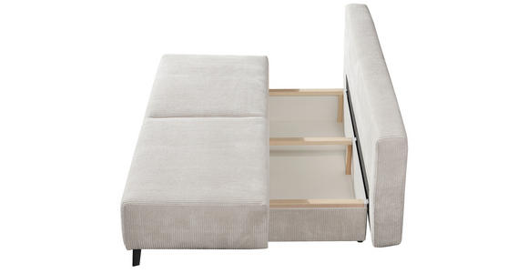 SCHLAFSOFA Spicy in Cord Beige  - Beige/Schwarz, MODERN, Textil/Metall (193/85/88cm) - Novel