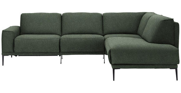 ECKSOFA  in Flachgewebe Grün  260/210 cm  - Schwarz/Grün, Design, Textil/Metall (260/210cm) - Johann Jakob