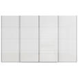 SCHWEBETÜRENSCHRANK  in Weiß  - Chromfarben/Weiß, Design, Glas/Holzwerkstoff (361/223/68cm) - Novel