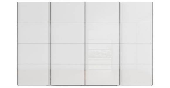 SCHWEBETÜRENSCHRANK  in Weiß  - Chromfarben/Weiß, Design, Glas/Holzwerkstoff (361/223/68cm) - Novel