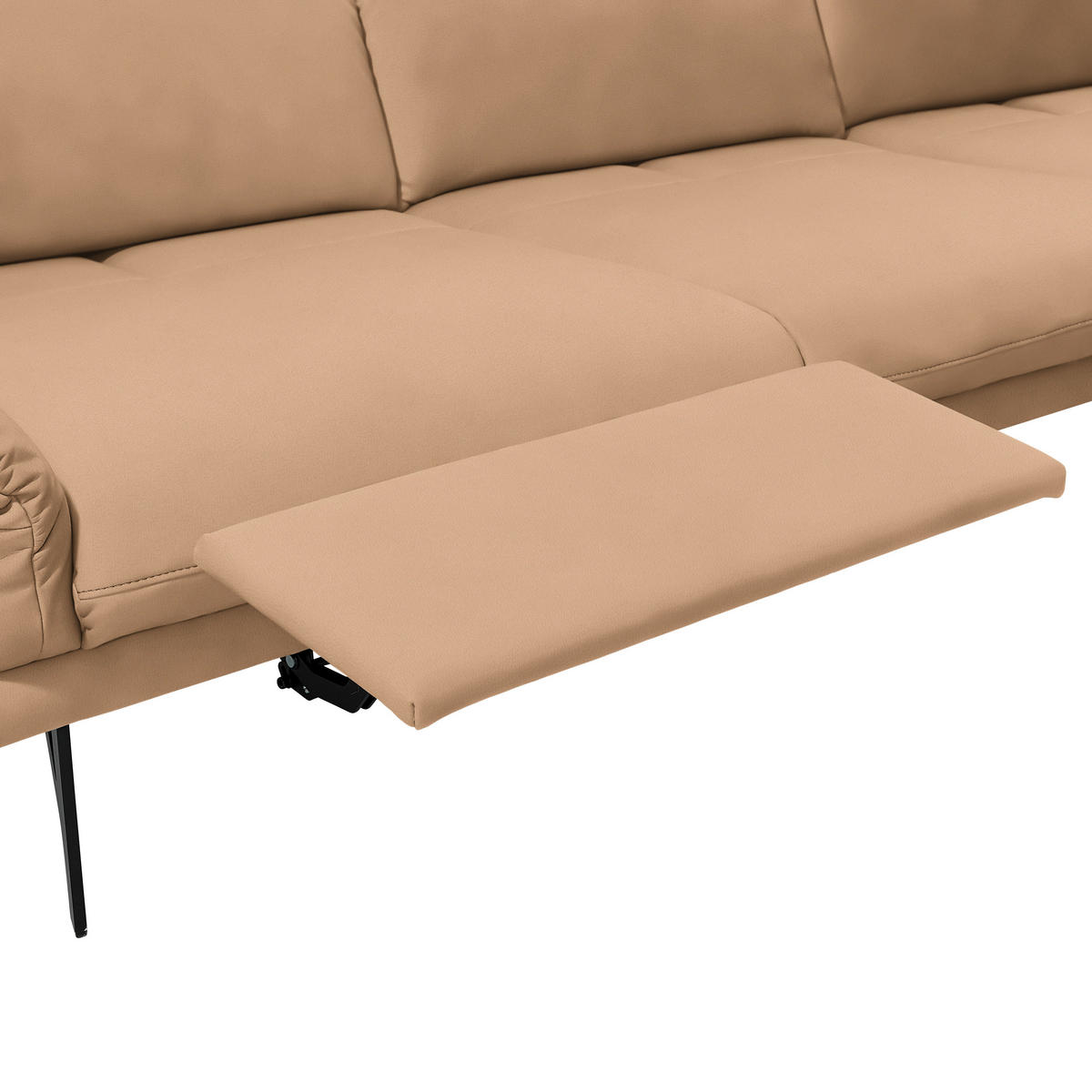 ECKSOFA in Echtleder Naturfarben, Orange  - Anthrazit/Naturfarben, Design, Leder/Metall (308/173cm) - Joop!