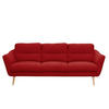 3-SITZER-SOFA in Webstoff Rot  - Buchefarben/Rot, Design, Holz/Textil (209/87/88cm) - Livetastic