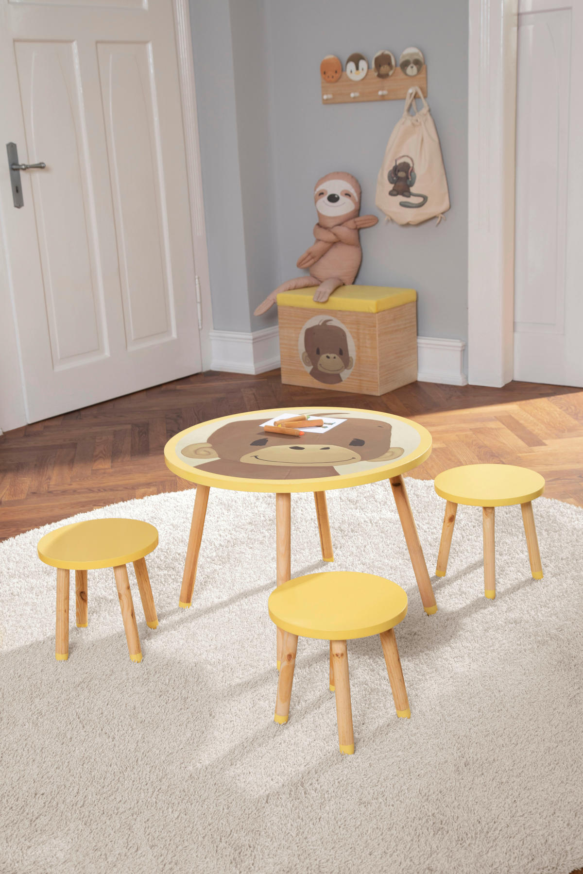KINDERSITZGRUPPE Anouk Gelb  - Gelb, KONVENTIONELL, Holz/Holzwerkstoff