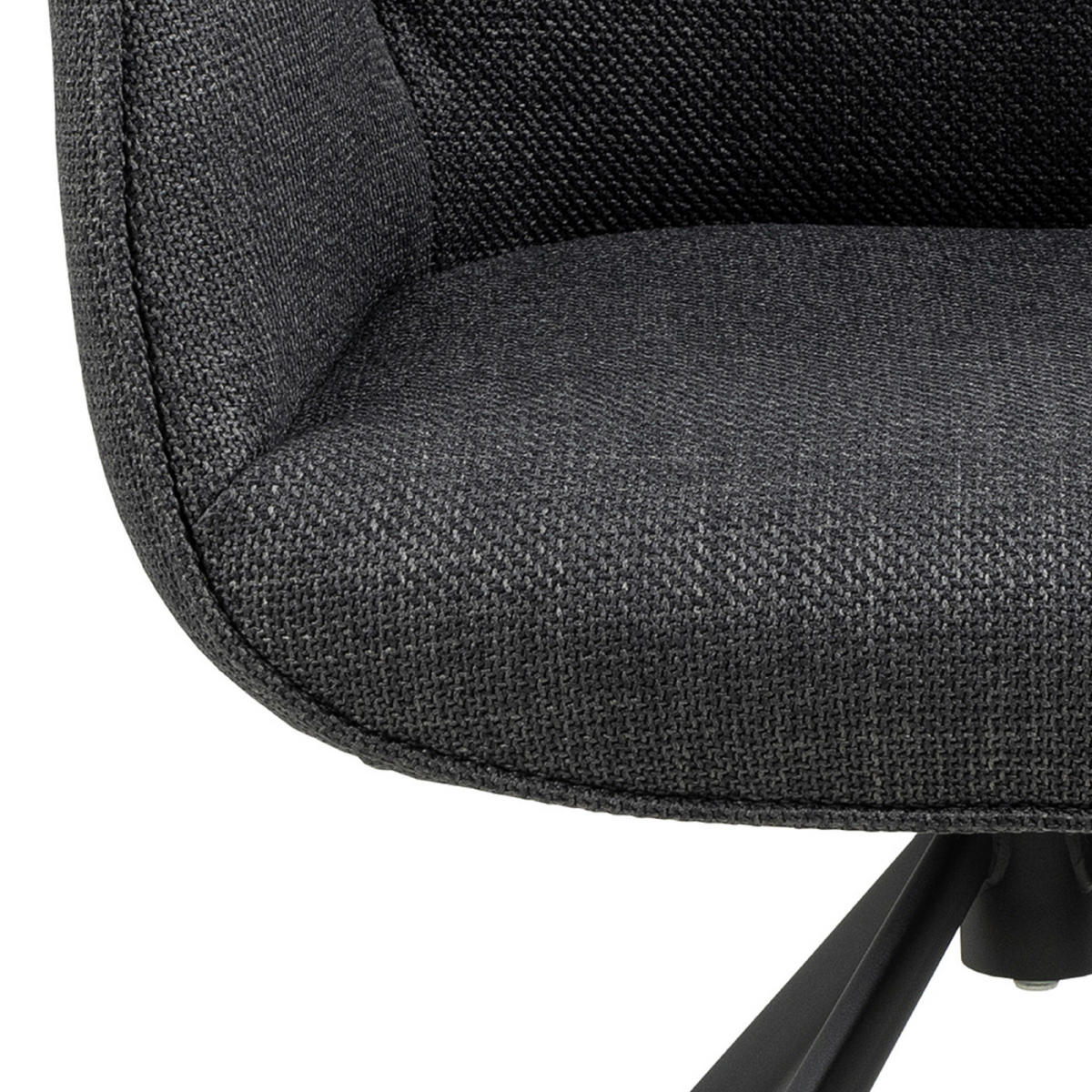 ŽIDLE S PODRUČKAMI, tkaná látka, tmavě šedá - černá/tmavě šedá, Design, kov/textil (61/90/62cm) - MID.YOU