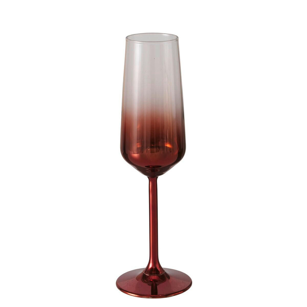 POHÁR NA SEKT - priehľadné/vínovočervená, Basics, sklo (7/7/23cm)