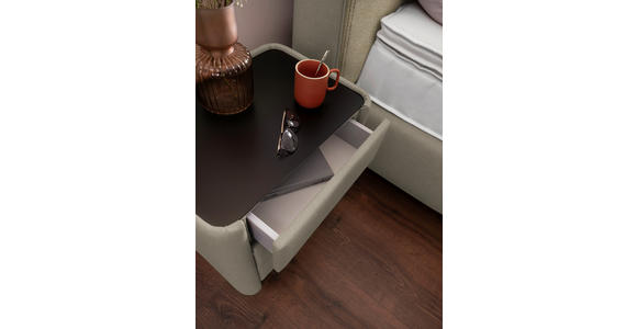 BOXSPRINGBETT 180/200 cm  in Beige  - Beige/Schwarz, Design, Textil/Metall (180/200cm) - Johann Jakob