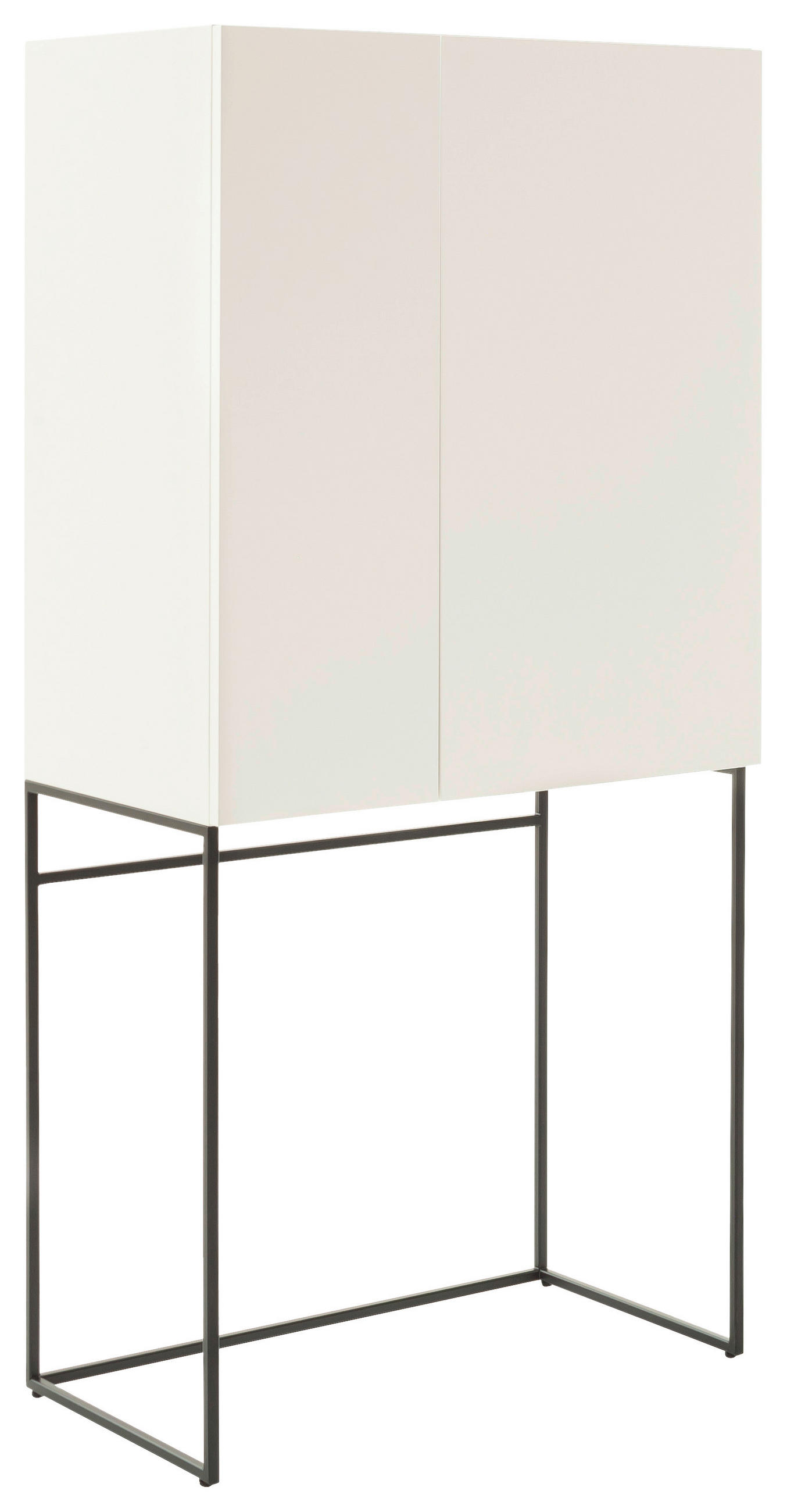 BARSCHRANK Weiß  80/165/45 cm  - Schwarz/Weiß, Design, Holzwerkstoff/Metall (80/165/45cm) - Schöner Wohnen