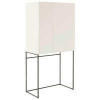 BARSCHRANK Weiss  80/165/45 cm  - Weiss/Schwarz, Design, Holzwerkstoff/Metall (80/165/45cm) - Schöner Wohnen