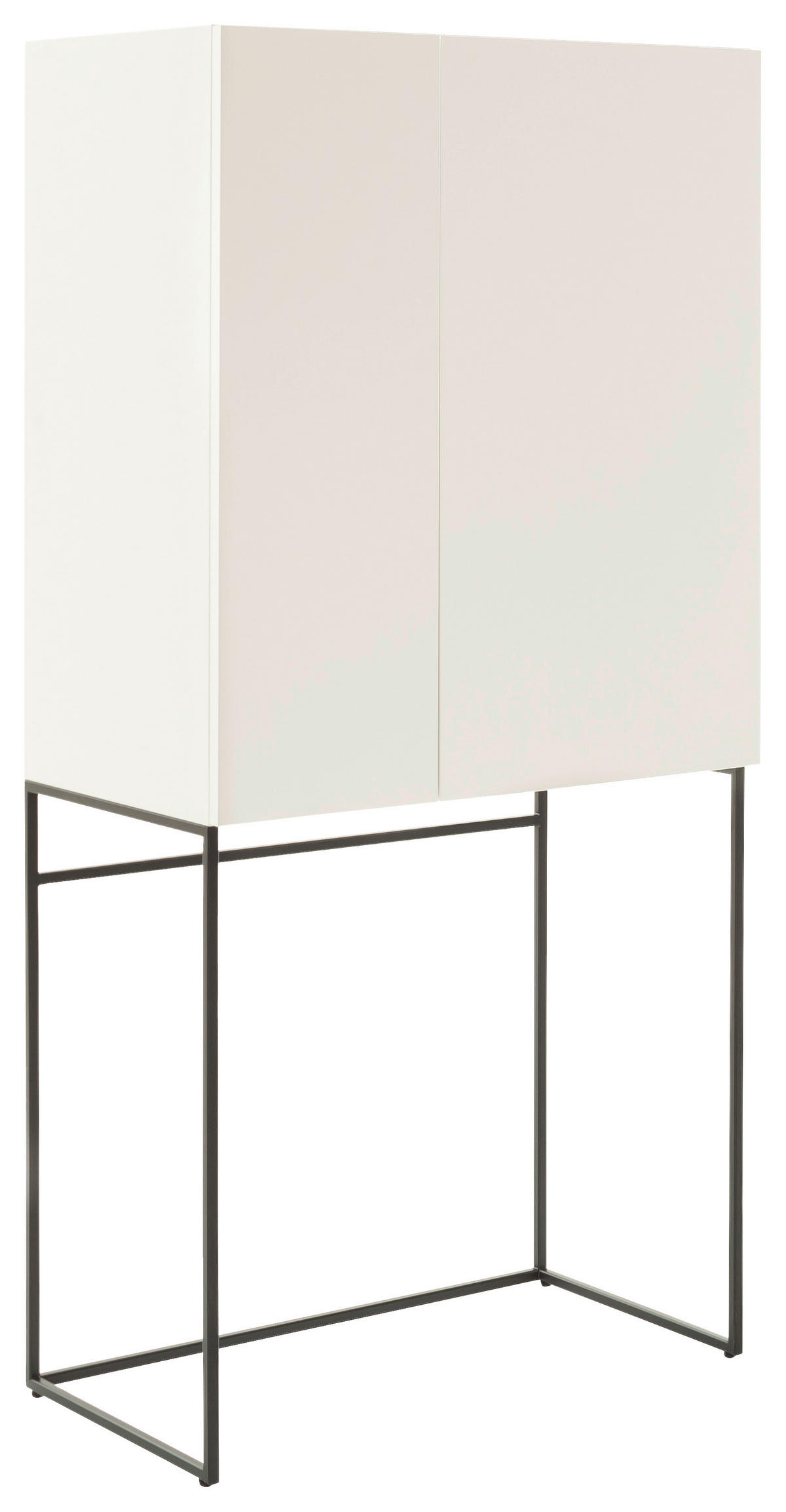 BARSCHRANK Weiss  80/165/45 cm  - Weiss/Schwarz, Design, Holzwerkstoff/Metall (80/165/45cm) - Schöner Wohnen