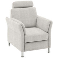 SESSEL in Flachgewebe Hellgrau  - Chromfarben/Hellgrau, KONVENTIONELL, Textil/Metall (86/87/93cm) - Voleo