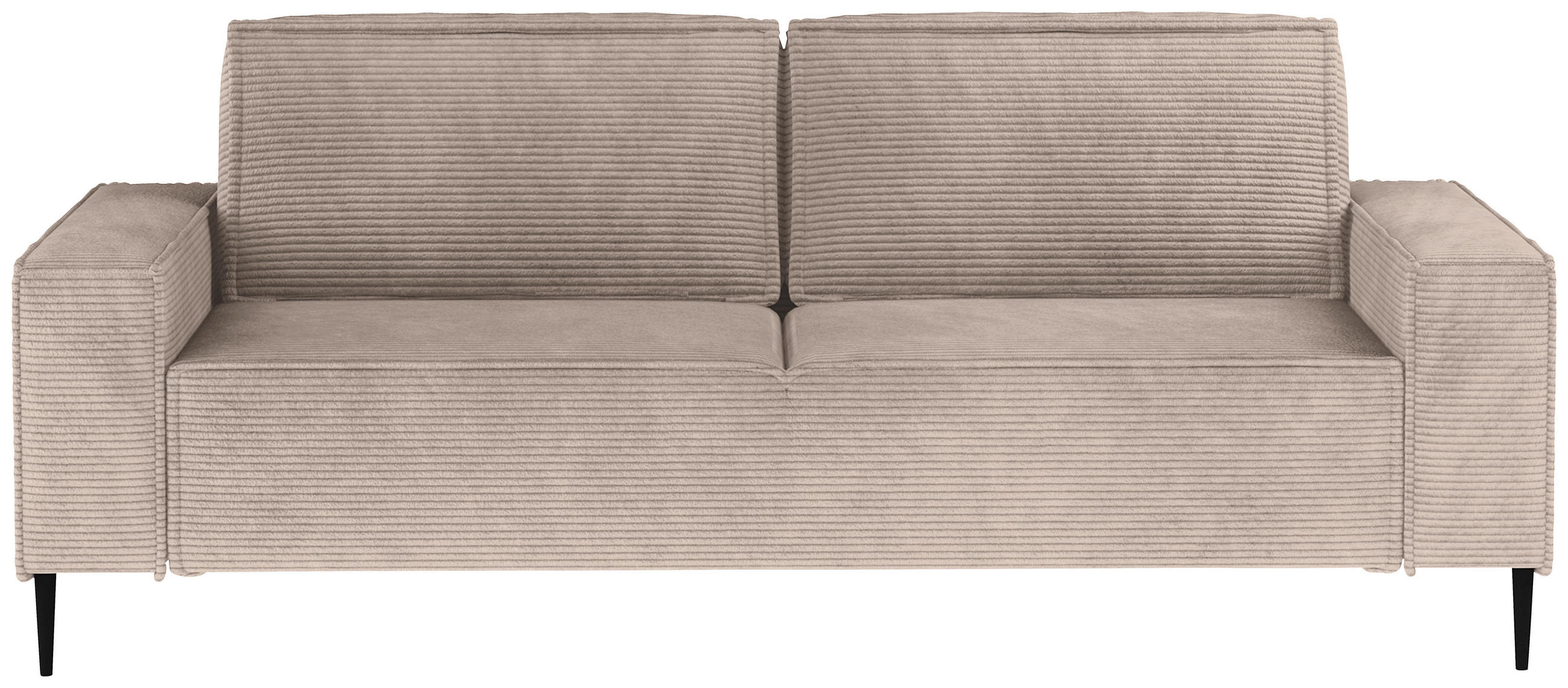 SCHLAFSOFA in Webstoff Hellbraun  - Hellbraun/Schwarz, Design, Textil/Metall (240/89/103cm) - Ti'me