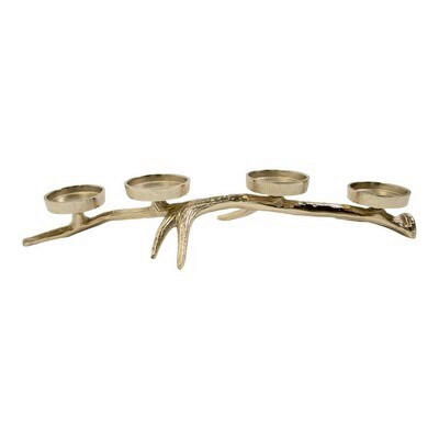 TEELICHTHALTER  - Goldfarben, Basics, Metall (43/19/8cm) - X-Mas
