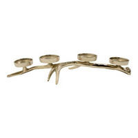 TEELICHTHALTER  - Goldfarben, Basics, Metall (43/19/8cm) - X-Mas