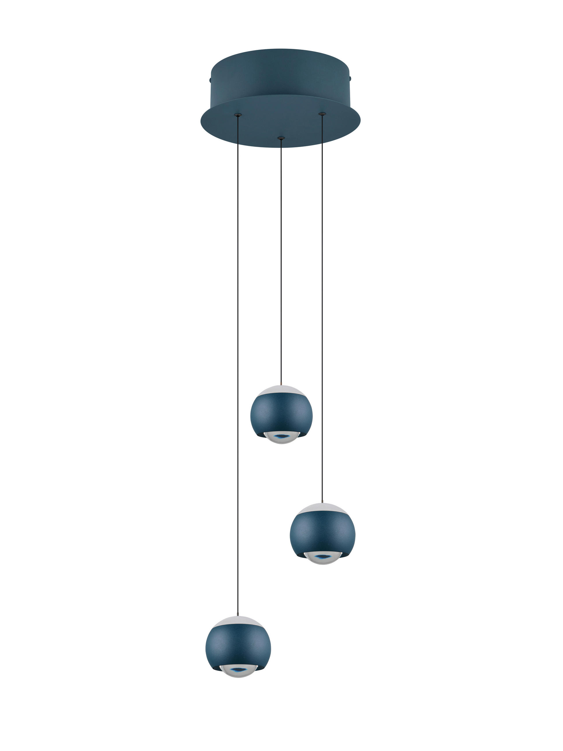 LED-PENDELLEUCHTE Cannon 25/195 cm  - Blau, Design, Metall (25/195cm) - Musterring