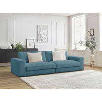 3-SITZER-SOFA LEONARD Cord Hellblau  - Schwarz/Hellblau, MODERN, Kunststoff/Textil (274/77/109cm)