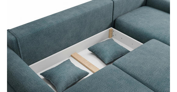 ECKSOFA Blau Chenille  - Blau/Grau, KONVENTIONELL, Kunststoff/Textil (293/205cm) - Carryhome