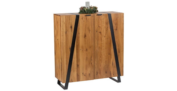 KOMMODE  in 115/126,5/43 cm  - Eichefarben/Schwarz, Trend, Holz/Metall (115/126,5/43cm) - Landscape