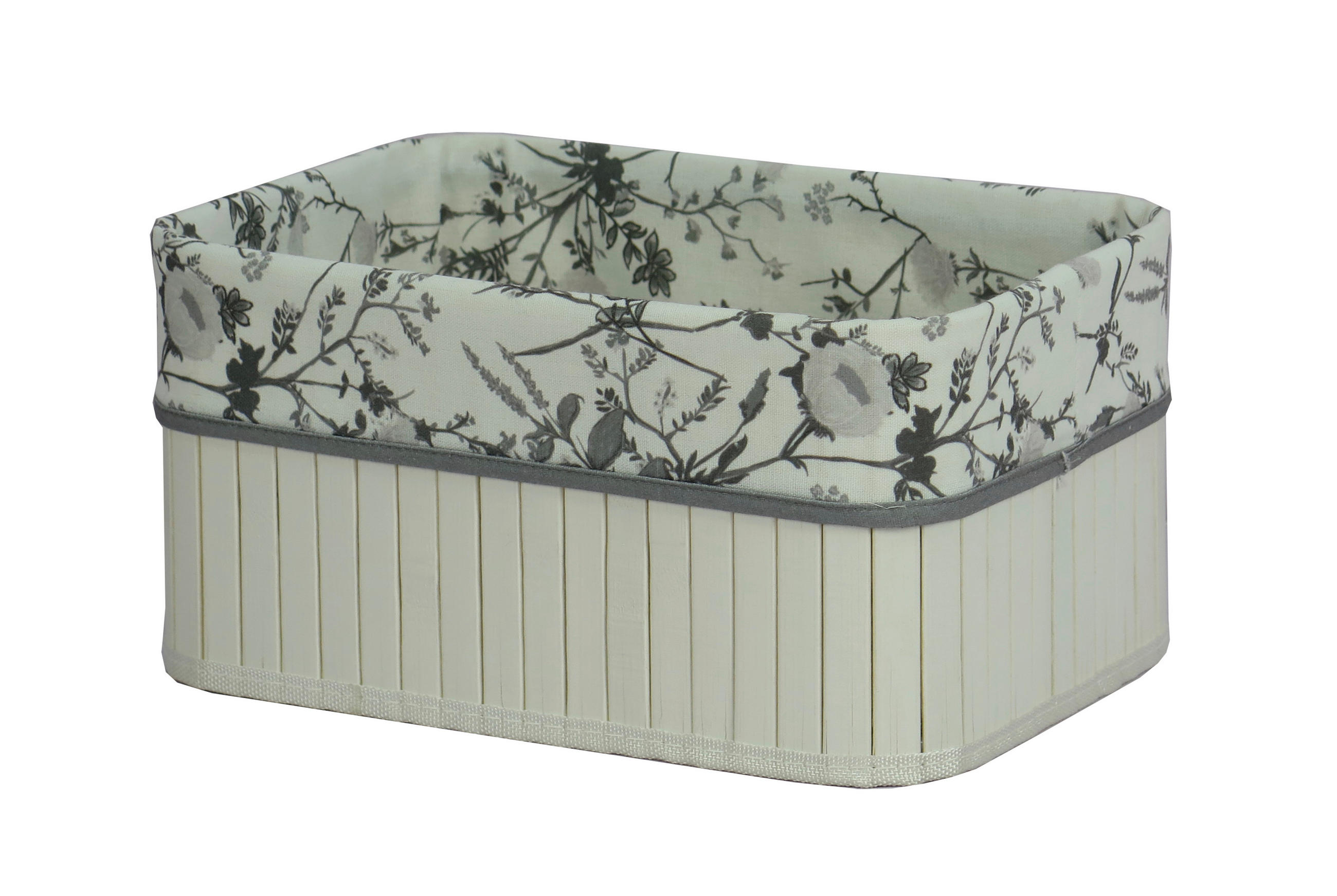 REGALKORB 32/22/15 cm   - Weiß, Basics, Holz/Textil (32/22/15cm) - Ambia Home