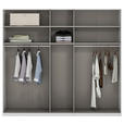 DREHTÜRENSCHRANK 250/223/62 cm 5-türig Weiß Hochglanz  - Weiß Hochglanz/Schwarz, Design, Holzwerkstoff/Metall (250/223/62cm) - Novel