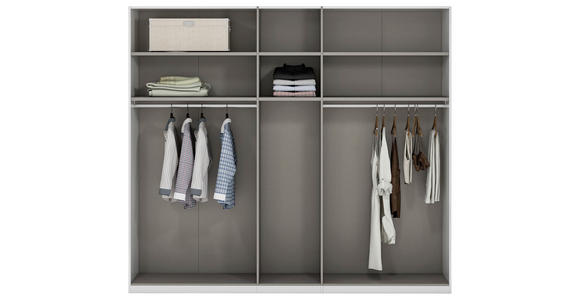 DREHTÜRENSCHRANK 250/223/62 cm 5-türig Weiß Hochglanz - Weiß Hochglanz/Schwarz, Design, Holzwerkstoff/Metall (250/223/62cm) - Novel