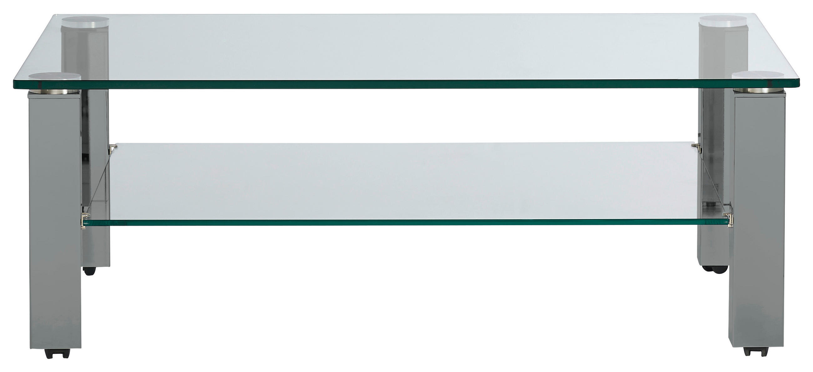 COUCHTISCH in Metall, Glas 110/70/42,5 cm  - Grau, Design, Glas/Kunststoff (110/70/42,5cm)