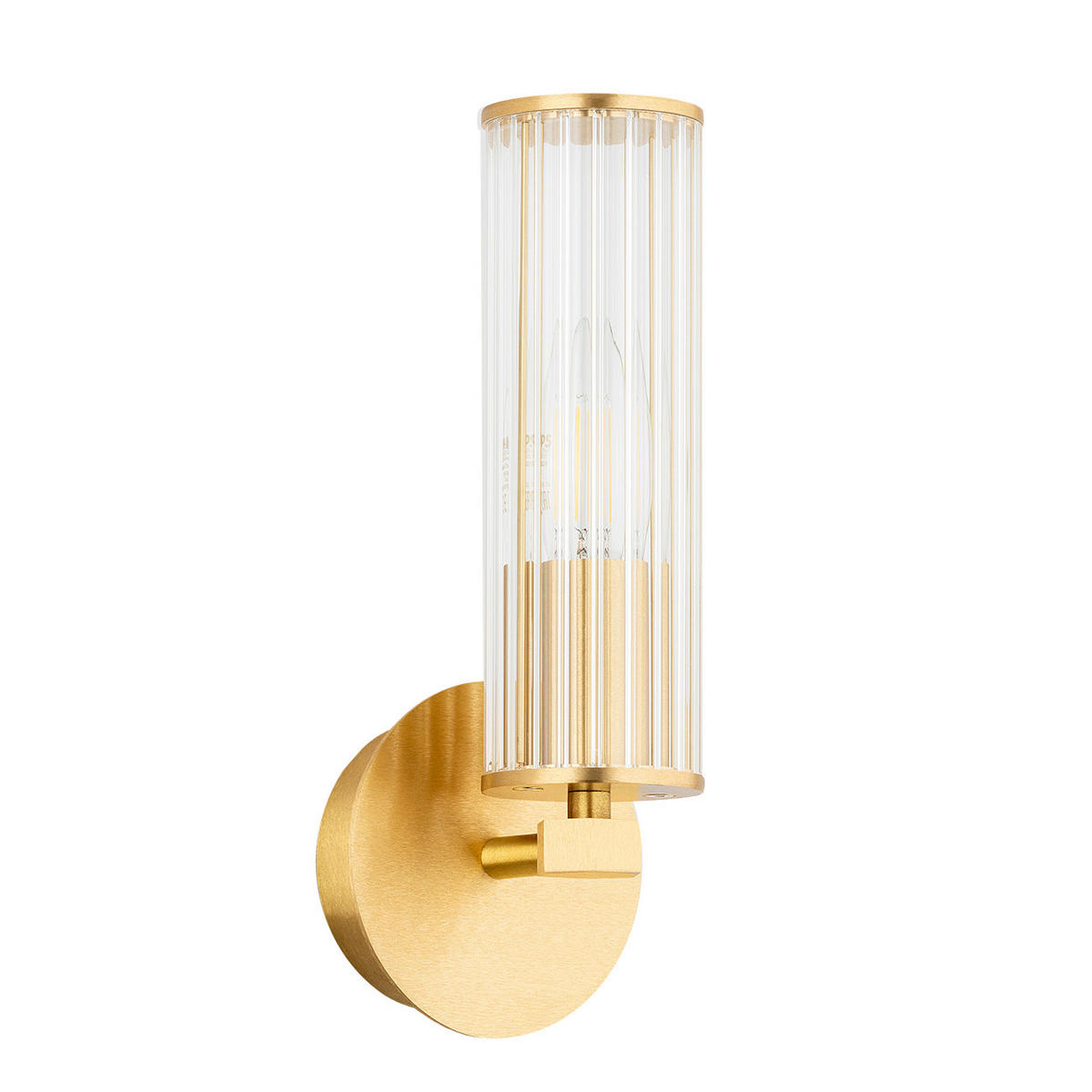 WANDLEUCHTE Hampton 25.5/10/10.5 cm   - Transparent/Messingfarben, KONVENTIONELL, Glas/Metall (25.5/10/10.5cm)