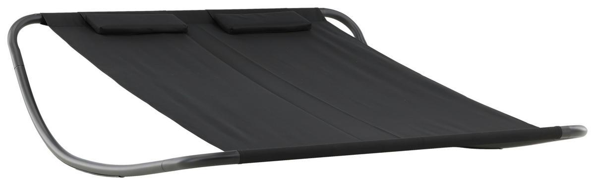 SONNENLIEGE 180/48/200 cm  - Schwarz, KONVENTIONELL, Textil/Metall (180/48/200cm) - Gardenson