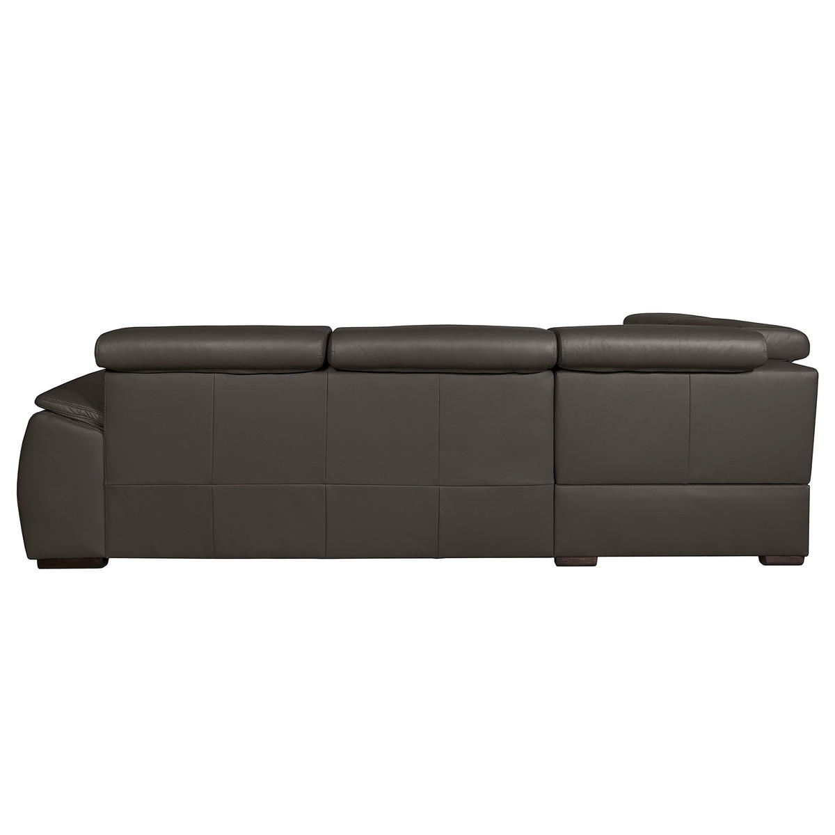 ECKSOFA  in Echtleder Dunkelbraun  - Wengefarben/Dunkelbraun, Design, Leder/Holz (211/265cm) - Livetastic