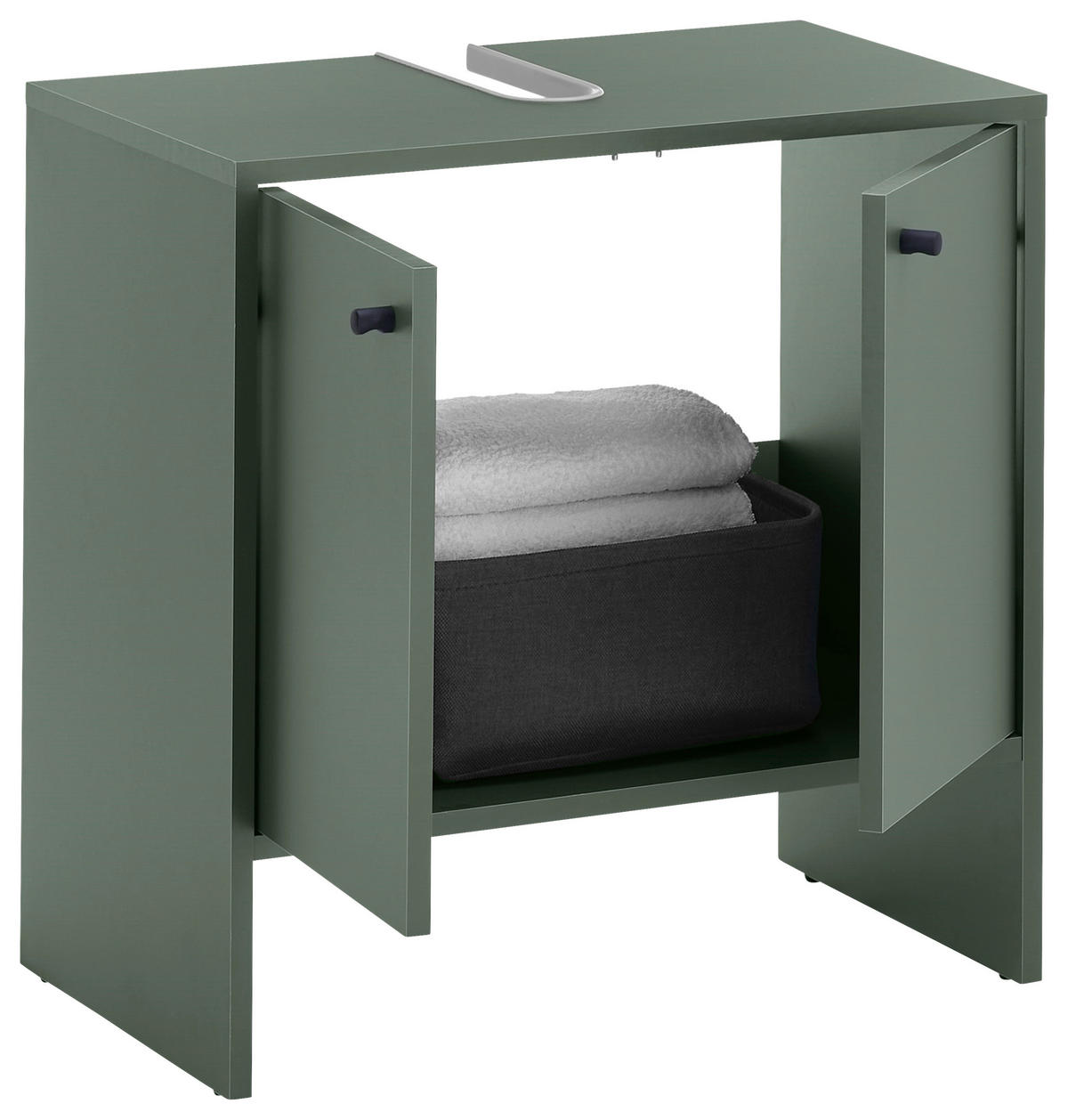 WASCHBECKENUNTERSCHRANK 60/60/35 cm  - Schwarz/Olivgrün, MODERN, Holzwerkstoff/Kunststoff (60/60/35cm) - MID.YOU
