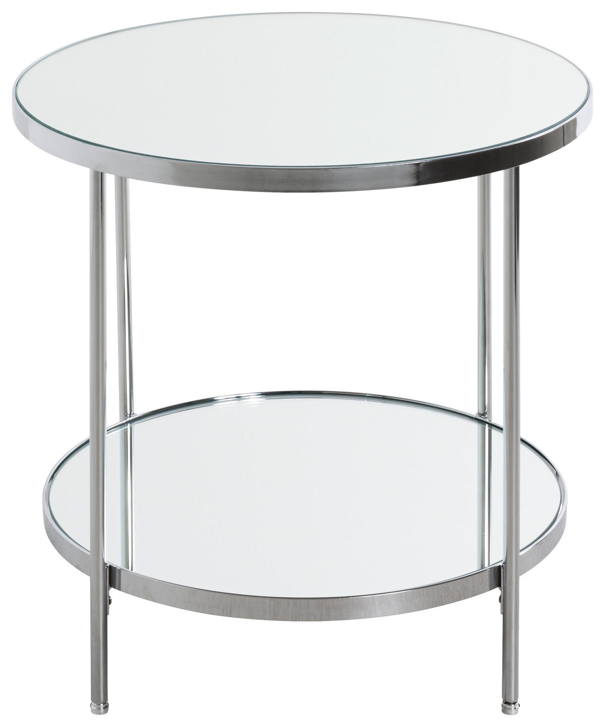 BEISTELLTISCH 44/44/46 cm Chromfarben rund  - Chromfarben, Trend, Glas/Metall (44/44/46cm)